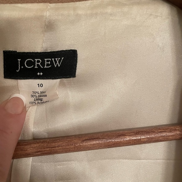 Authentic J.Crew coat Uptown Ruffle collar 10 tan $398 - Picture 3 of 7